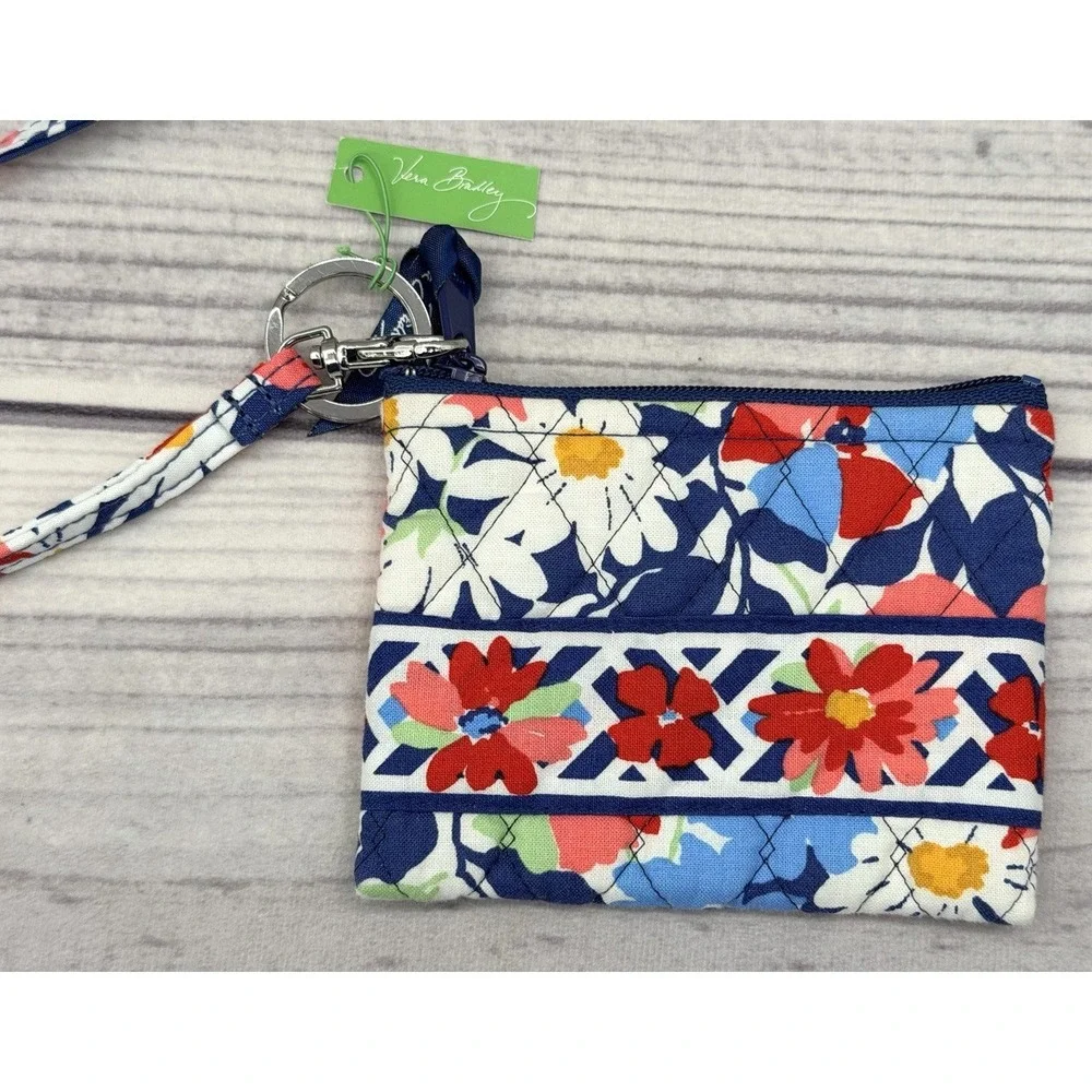 VERA BRADLEY SUMMER COTTAGE COIN PURSE AND‎ LANYARD - NEW WITH TAGS